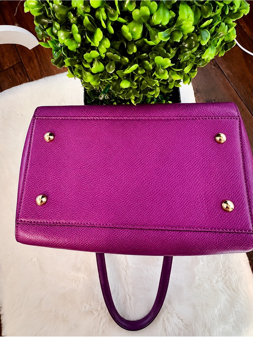 Vera Bradley Ella Leather Tote Handbag Plum - Picture 12 of 16